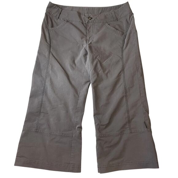 prAna Women Capri Pants Dark Gray  Stretch Hiking Outdoor Travel Nylon Size 8/29 - Picture 1 of 5